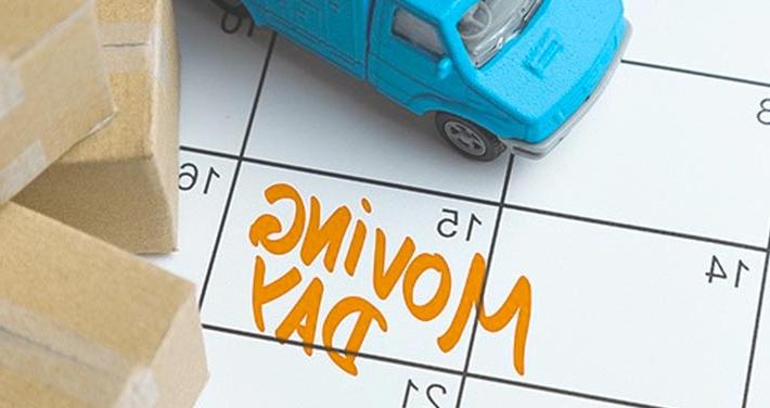 paper calendar with moving day highlighted